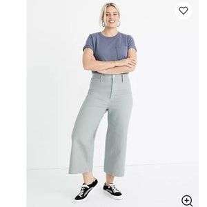 Madewell Emmett Wide-Leg Crop Pants in Oyster Pink